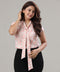 Vneck Tie Printed Short Sleeve Top